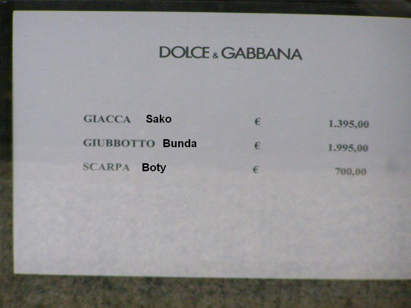 Ceny v Dolce & Gabana